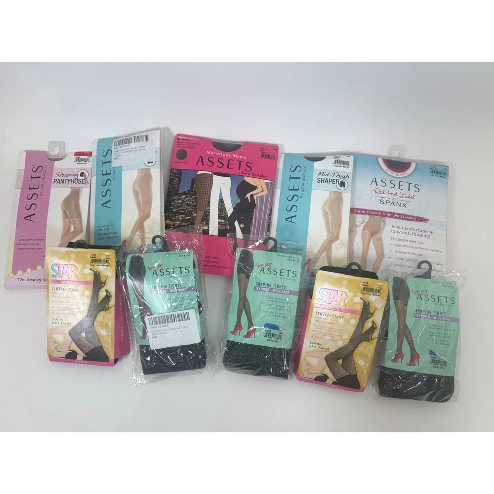 ASSETS Sara Blakely Shapewear Spanx Tights Lot 9 Pieces Womens Mixed Sizes New